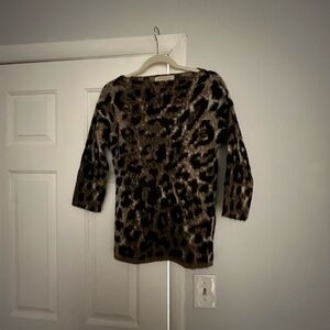 Leopard Print Crew Neck Sweater